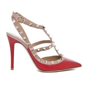 Valentino Rockstud 100 Red Leather Heels 41
